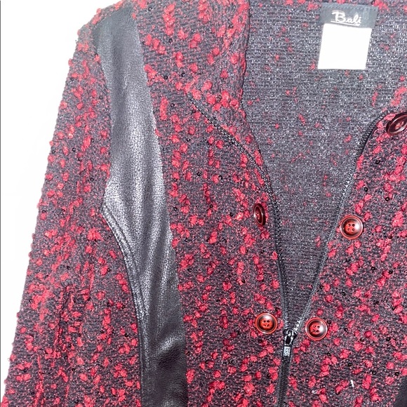 Bali Black and Red Tailored Blazer with Luxurious Texture - Picture 3 of 6
